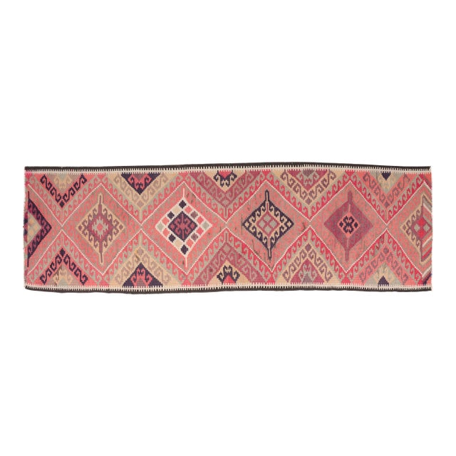 Vintage Pink & Plum Kilim Runner For Sale