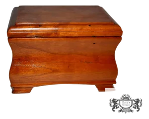 Vintage Mahogany Bombe' Shaped Tea Caddy Style Box