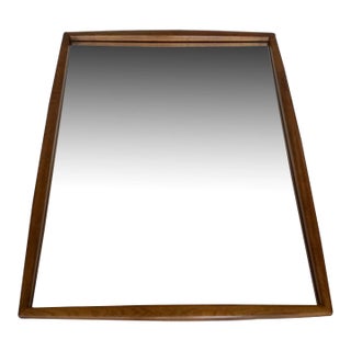 1950's Solid Walnut Davis Cabinet Wall Mirror For Sale