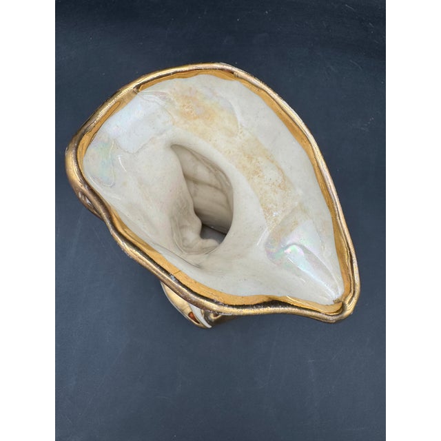 Vintage Vase Pearlescent With Gold Calla Lily Hollywood Regency 22k Gold 7" For Sale In Dallas - Image 6 of 12