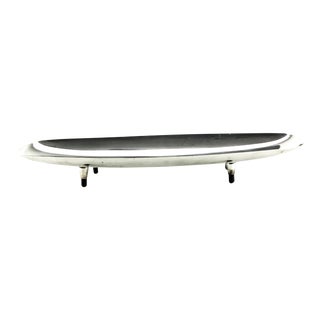 Mid Century Space Age Silver Plate Tray For Sale