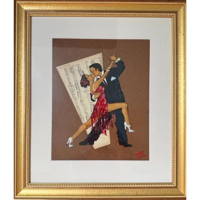 Sculpture Materials Marcela Di Tomaso Ditto Tango Dancers Mixed Media Framed Art Argentina 18" X 16" For Sale - Image 7 of 9
