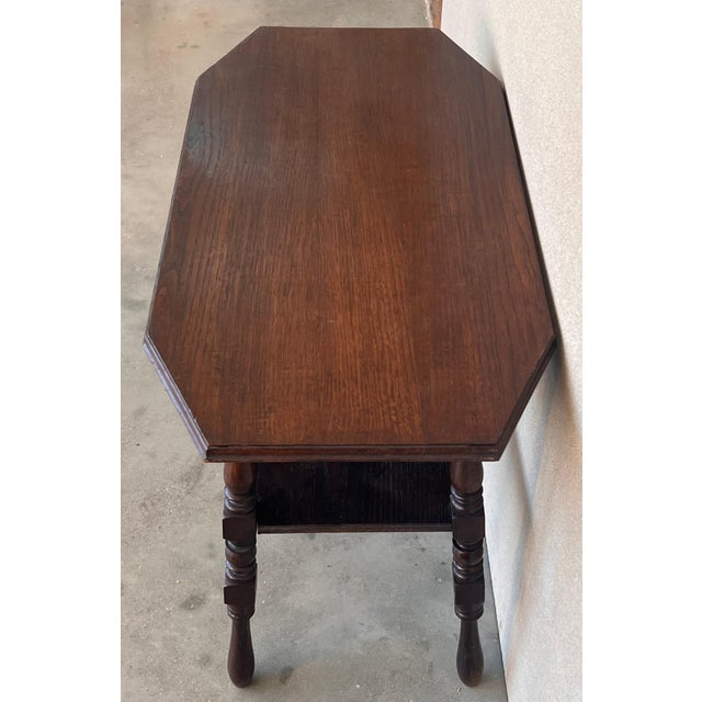 French Provincial Early 20th Century Country French Two-Tier Walnut Console Side Table For Sale - Image 3 of 18