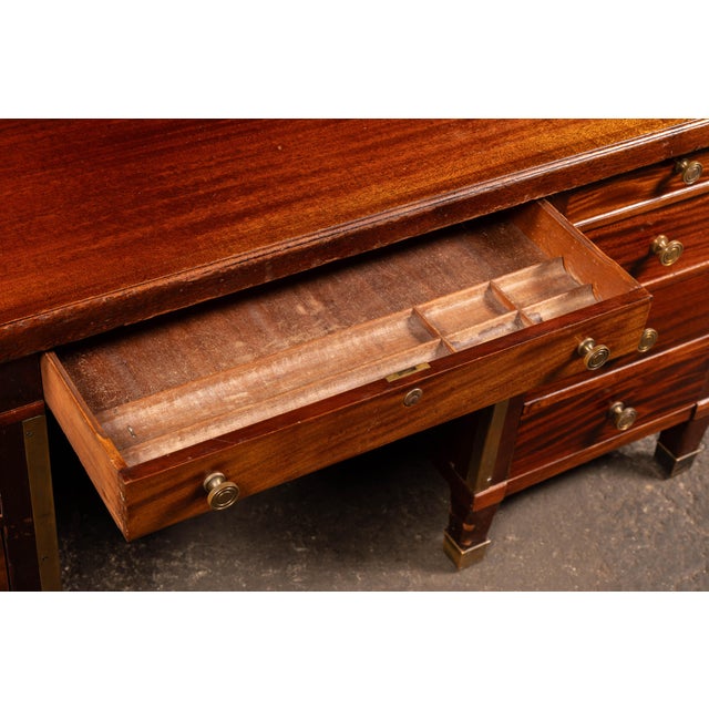 1920s Regency Mahogany Partners Desk For Sale - Image 12 of 17