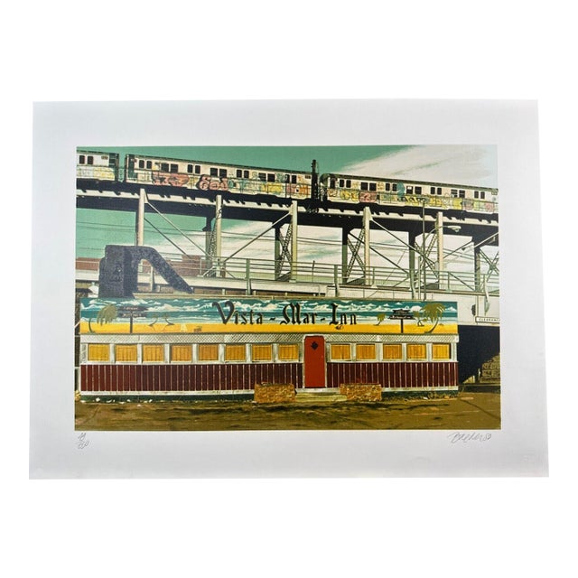 1980s John Baeder Vista Mar Inn Print For Sale