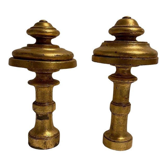 Gold Gilt Wood French Tie Backs, Late 19th Century - A Pair For Sale