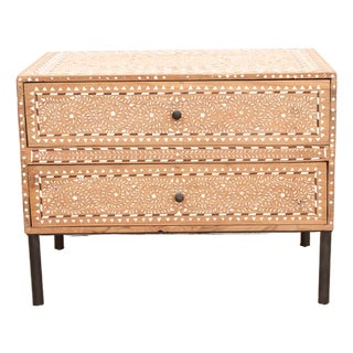 One-of-a-Kind Heritage Inlay Chest of 2 Drawers For Sale