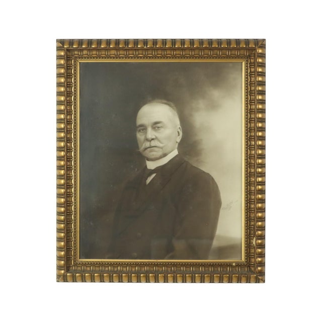 Large Vintage Photo Portrait of Man, 1921 For Sale - Image 13 of 13