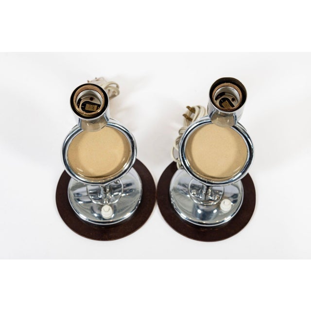 Antique Art Deco Bauhaus Table Lamps With Glass Photo Inserts - a Pair For Sale In Detroit - Image 6 of 11