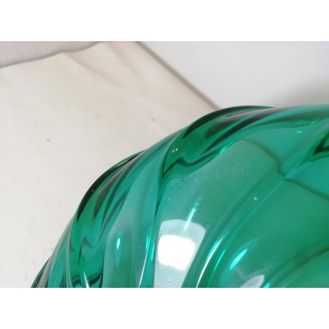 Venini Emerald Green Vase by Venini, Italy, 1989 For Sale - Image 4 of 8