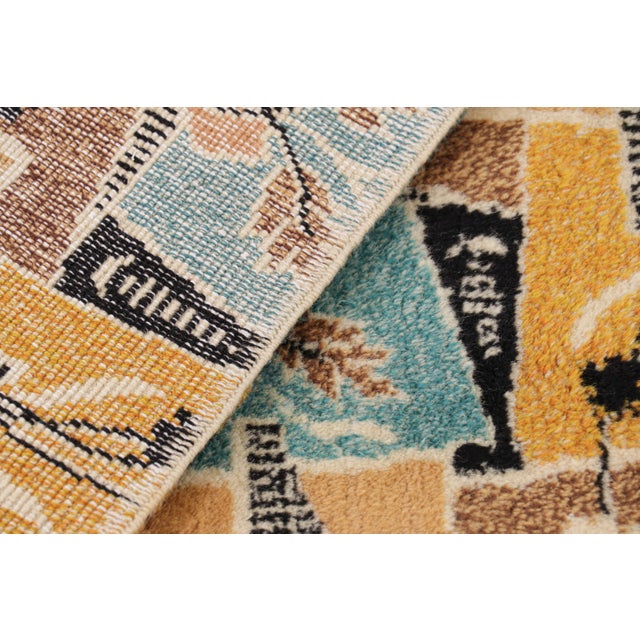 Gold Vintage Zeki Müren Rug With Polychromatic Geometric Patterns, From Rug & Kilim For Sale - Image 8 of 8