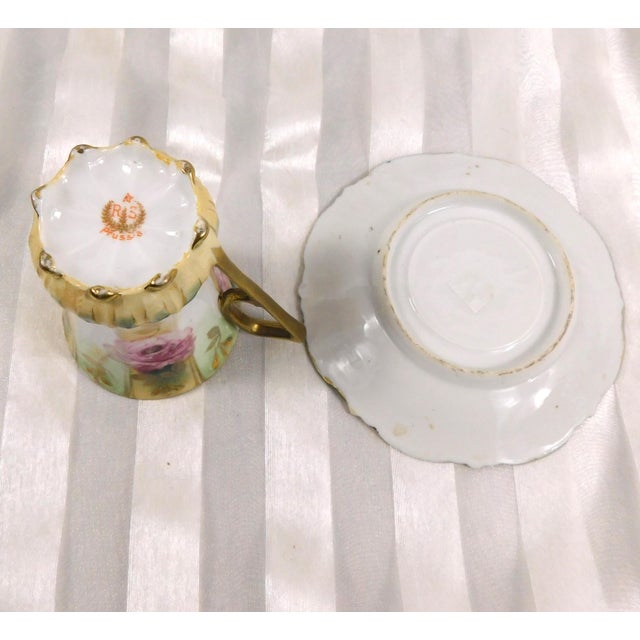 Late 18th Century Reinhold Schlegelmilch Rs Prussia Chocolate Pot and Cup Set - Set of 8 For Sale - Image 18 of 18