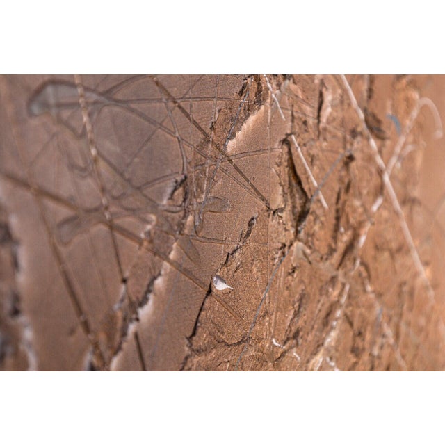 Brown Ellen Loerwald Flashes at Midnight Modern Mixed Media Painting on Board Framed For Sale - Image 8 of 11