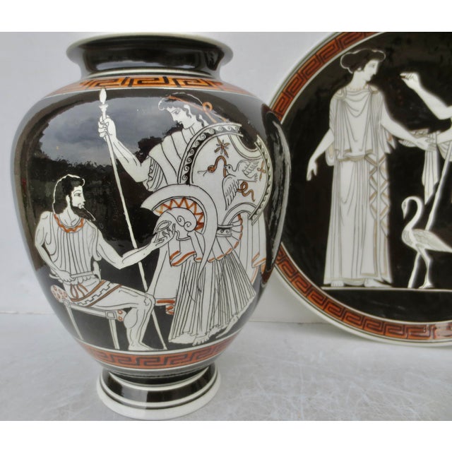 Mediterranean 1950s Neo-Classical Greek Revival Porcelain - Set of 2 For Sale - Image 3 of 10