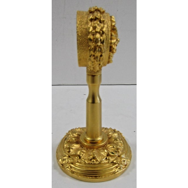 Sherle Wagner Ribbon & Reed 22kt Gold Plated Brass and Crystal Fluted Towel Bar For Sale In Miami - Image 6 of 11