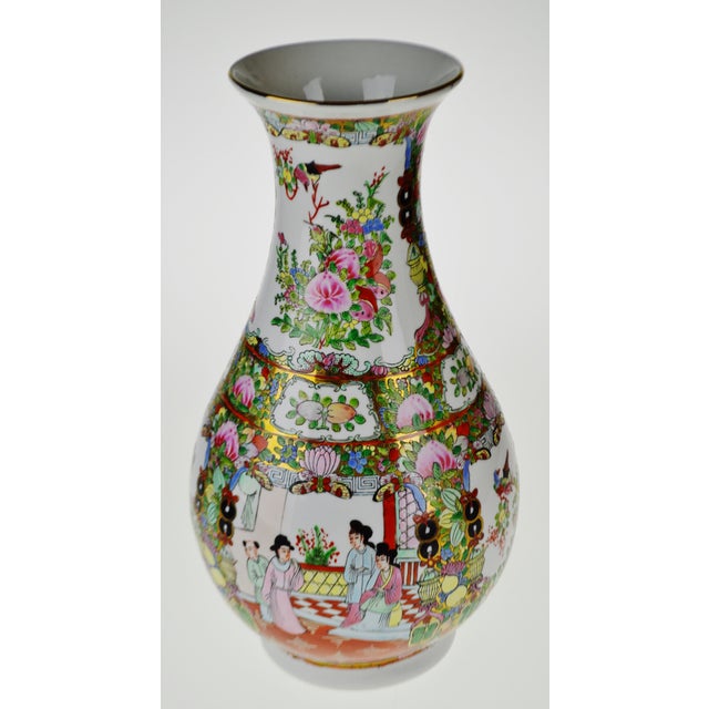Vintage Hand Painted Japanese Porcelain Vase | Chairish