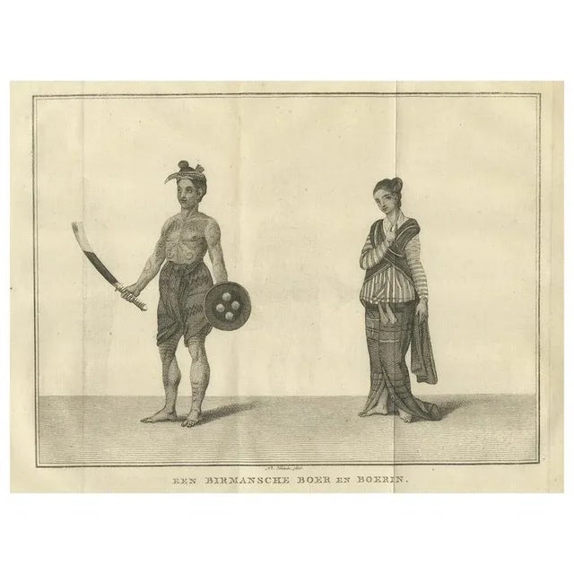 Tattooed Burmese Farmer and His Wife, 1800, Paper For Sale - Image 10 of 10