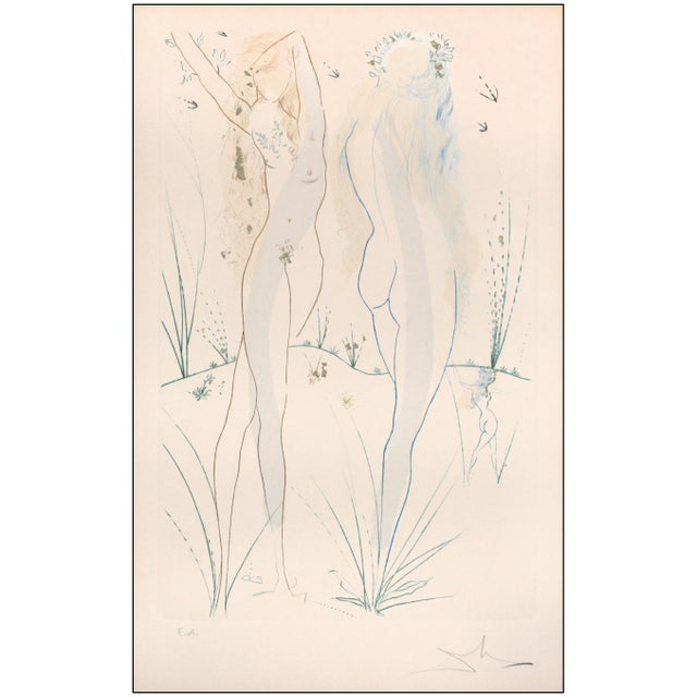 Surrealism 1971 Return, Return Shulamite Aquatint & Etching With Gold Dust Salvador Dalí For Sale - Image 3 of 7