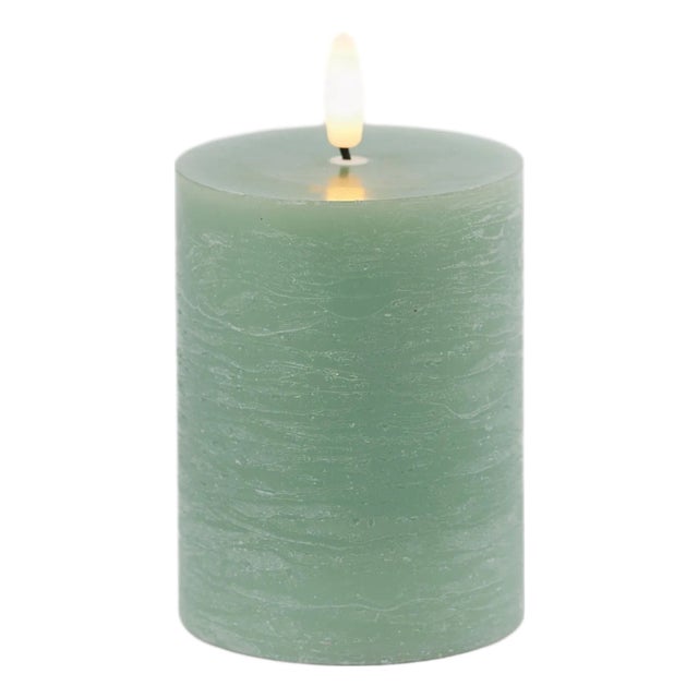 FIA Wick Green Pillar Candle (Set of 2) For Sale