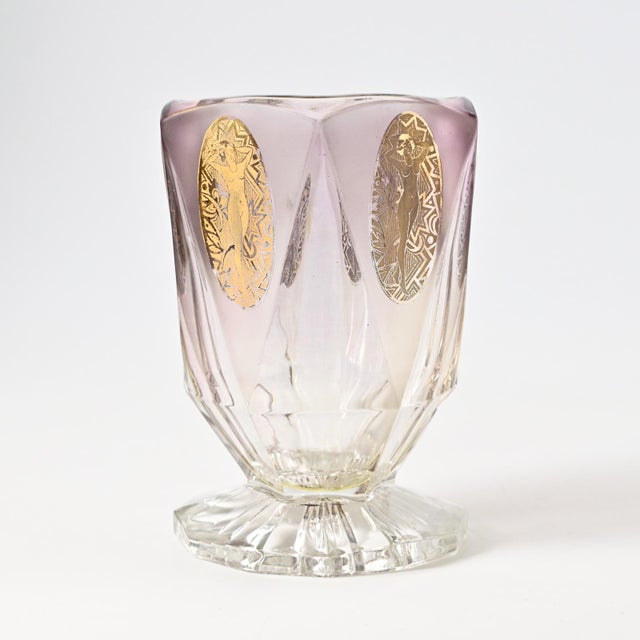 Art Deco Golden Medallion Glass Vase, 1930s For Sale - Image 9 of 9