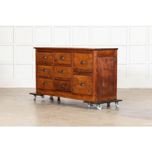 19th Century French Oak and Pine Drapers Counter, 1890 For Sale - Image 15 of 17