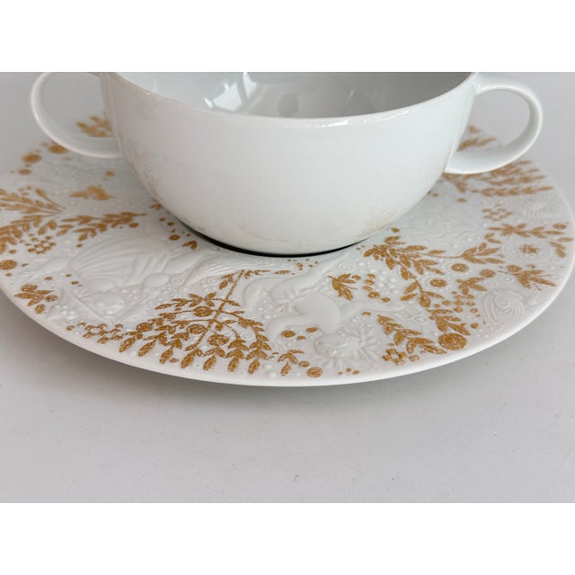 1980s Monostatos Magic Flute Soup Cup with Saucer by Björn Wiinblad for Rosenthal, 1980s, Set of 2 For Sale - Image 5 of 7