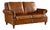 Crafters and Weavers Light Brown Leather English Rolled Arm Love Seat For Sale