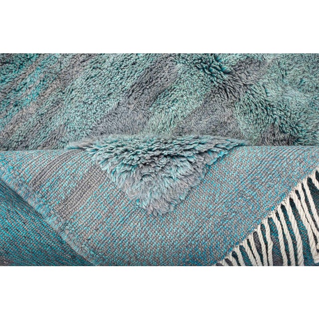 2020s Abstract Horizon Hand-Knotted Moroccan Wool Rug | 9'11" X 6'6" | One of a Kind For Sale - Image 5 of 11