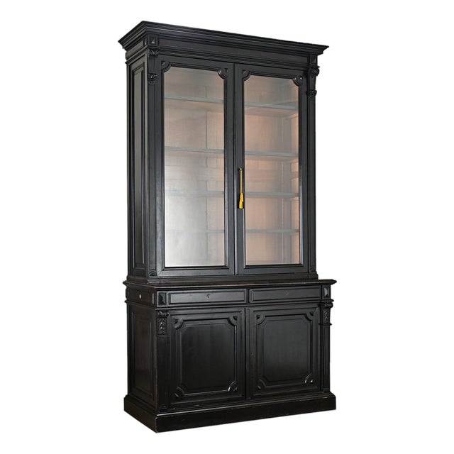 French 19th Century Grand Ebonized Bibliotheque For Sale