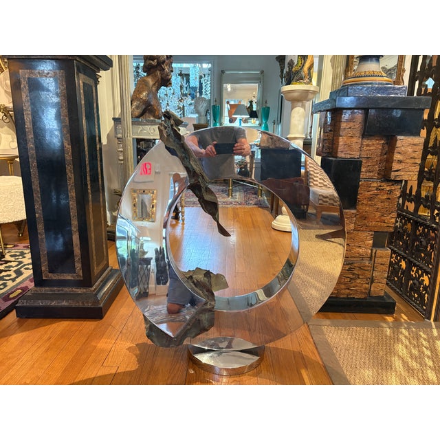 Post-Modern Stainless Steel And Bronze Sculpture By Gary Slater. Offered is a stunning stainless steel and bronze signed...