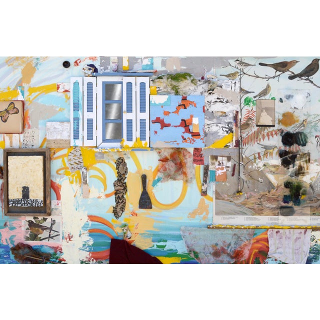 Contemporary Abstract Mixed-Media Assemblage with Mirror on Monumental Canvas by Michael Pauker, Framed For Sale In Monterey, CA - Image 6 of 12