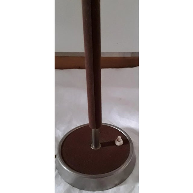 Textile Vintage Table Lamp with Chrome-Plated Metal Base For Sale - Image 7 of 11