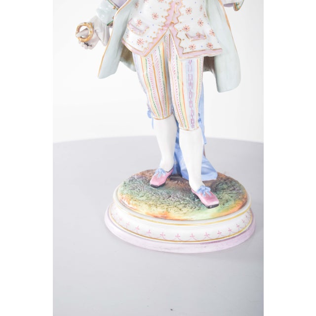 Ceramic Dresden Porcelain Sculptures, 1910, Set of 2 For Sale - Image 7 of 17