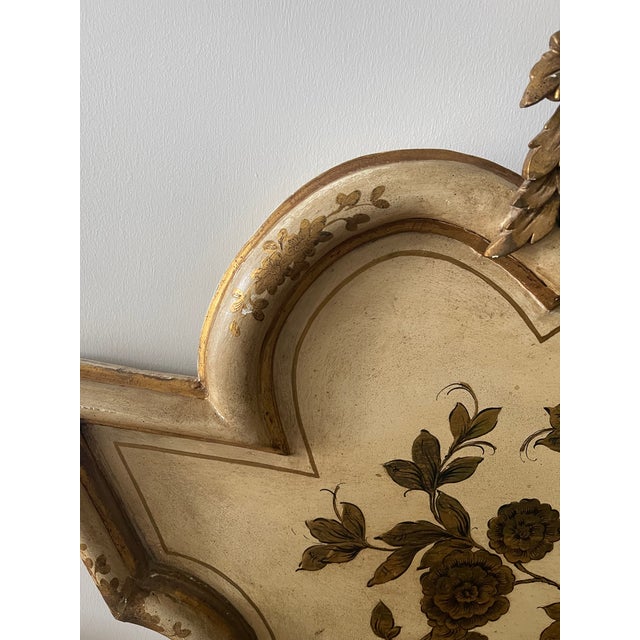 1950s Vintage Hand Painted Wood Italian King or Queen Size Headboard For Sale - Image 15 of 18