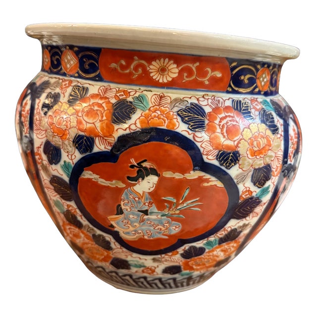 Imari Porcelain Plant Pot, 1890s For Sale