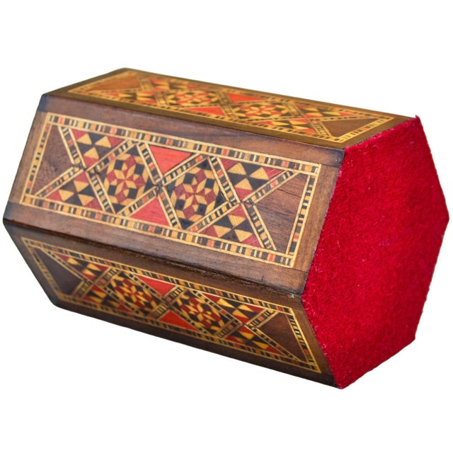 Vintage Handcrafted Marquetry-Inlaid Moorish Pen-Holder & Catchall For Sale - Image 4 of 4