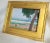 Beautiful framed landscape in acrylic on board. Mid 20th century. Charming piece in any decor. Unsigned