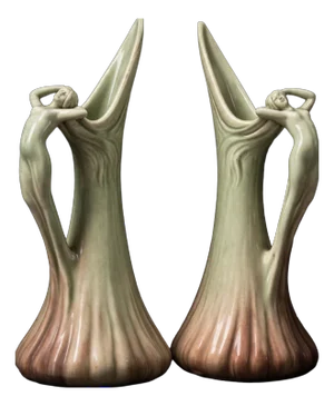 Large Art Nouveau Earthenware Vases from Jérôme Massier, 1890s, Set of 2