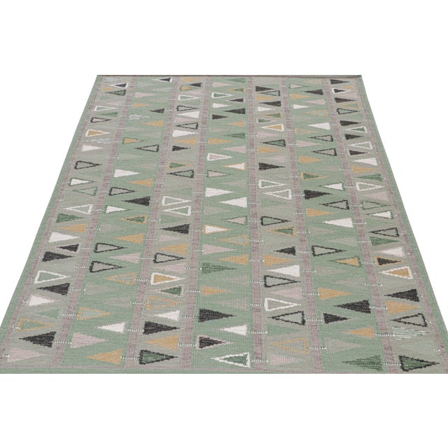 Not Yet Made - Made To Order Swedish Geometric Rug by Celerie Kemble for Chairish in Sage, 3'x12' For Sale - Image 5 of 8