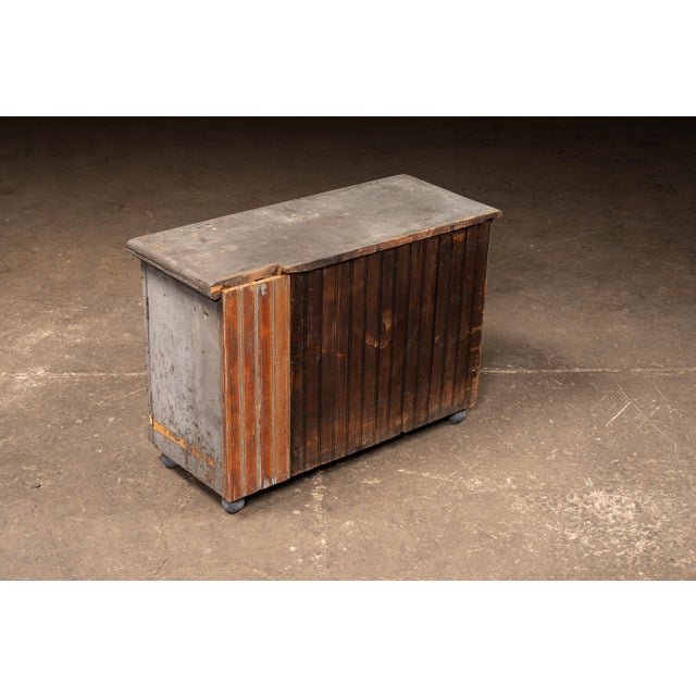 Antique Chippy 17-Drawer Wooden Workshop Parts Cabinet For Sale In Chicago - Image 6 of 13