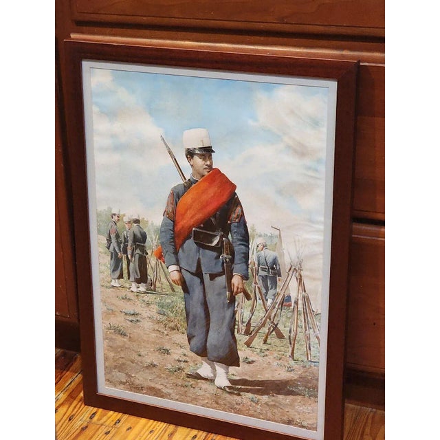 1898 Watercolor Painting by Listed Artist Juan Sannuy (1850-1908) Military Battle Field For Sale - Image 4 of 8