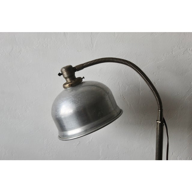 Metal Vintage Early 20th Century Attributed to M. Brandt & Sons Industrial Style Gooseneck Spot Floor Lamp For Sale - Image 7 of 15