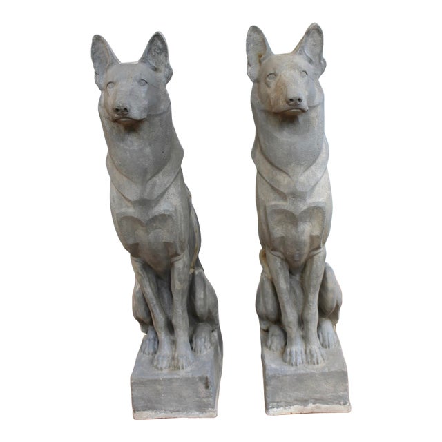 Large Pair of Pharaoh/Ibizan Hound Garden Statues by Pennoyer Newman For Sale
