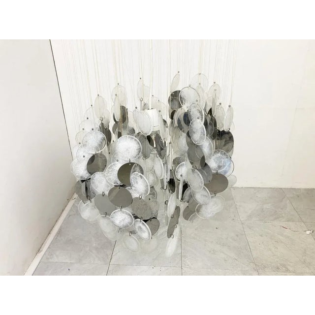 Mid-Century Glass Chandelier, 1970s For Sale - Image 6 of 11