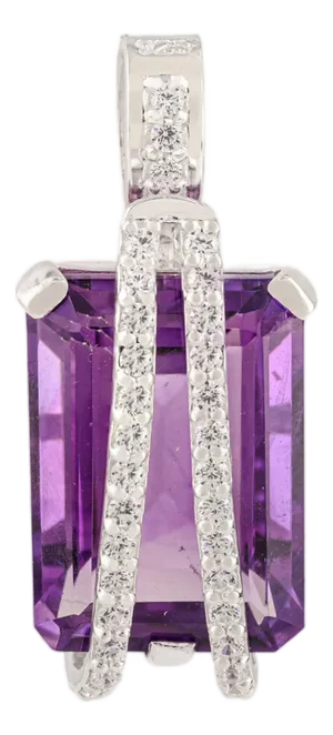 Art Deco 16.8 CTW Regal Amethyst 925 Silver Pendant Charm by Carat&her