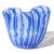 Mid-Century Modern Vintage Murano Venini Bianconi Blue White Filigrana Ribbons Italian Art Glass Decorative Fazzoletto Vase For Sale - Image 3 of 6
