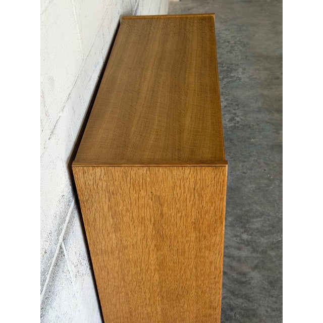 Oak Two-Door Cabinet With Multi-Colored Stained Glass Doors Danish Mid-Century Modern 1970s For Sale In Los Angeles - Image 6 of 11