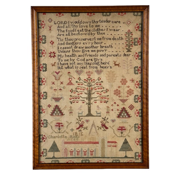 Exceptional English Regency Schoolgirl Needlework Sampler by Charlotte Rees, Age 11, Dated 1816 For Sale - Image 10 of 10