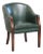 English Green Cowhide and Wooden Chair For Sale