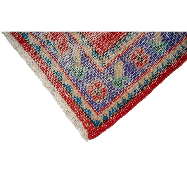 Distressed Oushak Runner Rug - Faded Colors Hallway 3' X 10'6″ For Sale - Image 9 of 15